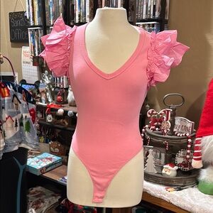 NWOT Day + Moon Pink Ruffled thong